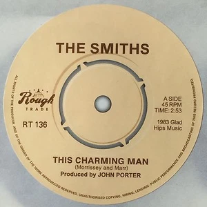 The Smiths. Record Label Vinyl Sticker. Morrissey. Rough Trade - Picture 1 of 16
