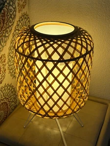 Ikea Gottorp Lamp, Bamboo Table Light, Handmade Tiki Style, Beige, 9" x 13 " - Picture 1 of 4