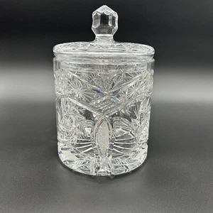 Fine Cut Crystal Biscuit Jar Candy Canister - Picture 1 of 13