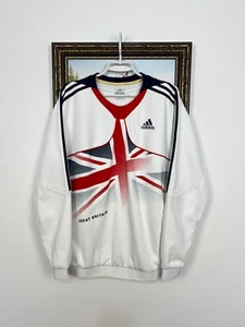 Vintage Adidas Team GB Olympic Great Britain Sweatshirt Track Top Crewneck Sz M - Picture 1 of 22