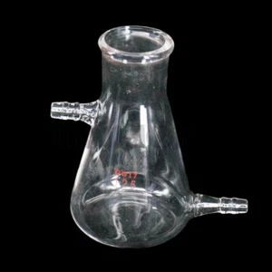 125ml Glass Filtering Flask Lab Bottle With Double 7mm Hose Vacuum Adapter - Picture 1 of 4