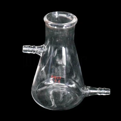 125ml Glass Filtering Flask Lab Bottle With Double 7mm Hose Vacuum Adapter - Image 1 of 4