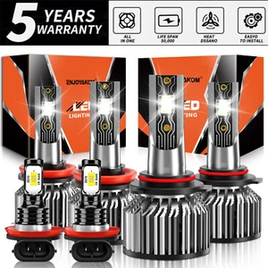 For Honda Civic 2014-2021 6Pcs LED Headlight High/Lo Beam Fog Light Bulb 6500K - Picture 1 of 11