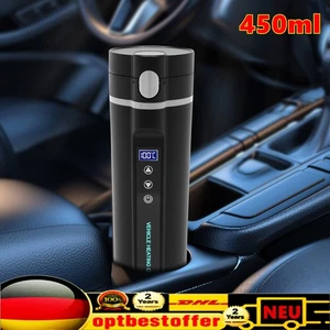 Hervidor de agua eléctrico para coche 450 ml calentador de agua acero inoxidable hervidor de agua de viaje - Imagen 1 de 18