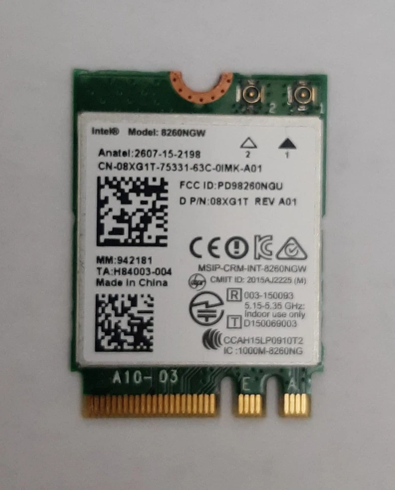 Scheda di Rete WI-FI INTEL 8260NGW - 08XG1T - Immagine 1 di 1