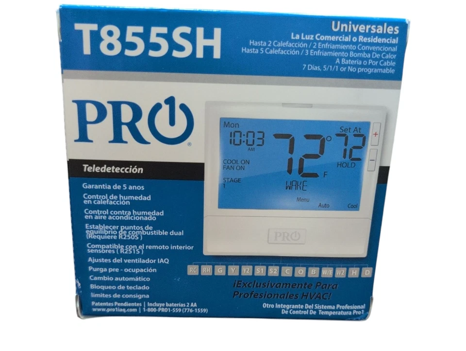 New Pro1 IAQ T855SH Universal Light Commercial or Residential Thermostat - Image 1 of 4