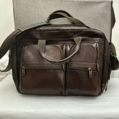 Samsonite Maletín de Cuero Marrón Bolso para Laptop Múltiples Bolsillos Correa para el Hombro Foto 1 de 4
