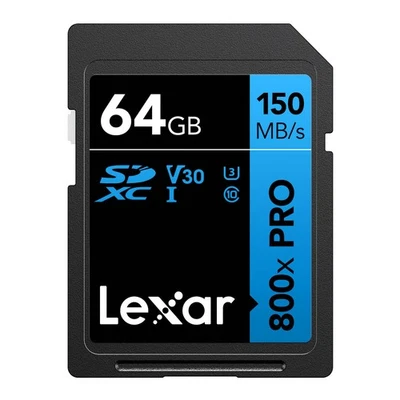 Lexar 64GB High-Performance 800x PRO UHS-I SDXC Memory Card (BLUE Series) - Image 1 of 4