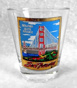 Vintage San Francisco Shot Glass Golden Gate Bridge Shooter 2-1/4" Jigger - Picture 1 of 2