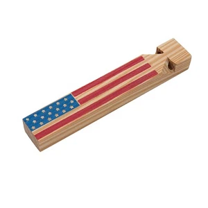 Fun Express Patriotic U.S.A Flag Wood Train Whistles - 5 3/4" x 3/4", 12 Pieces - Picture 1 of 2