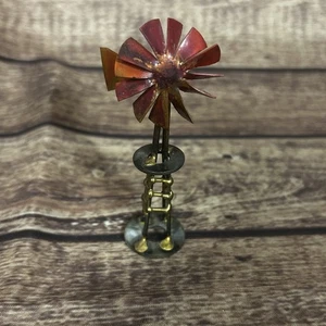 Small Decorative Metal Windmill Vtg Rustic Dollhouse Farm DeMott C Jere Style - Picture 1 of 3