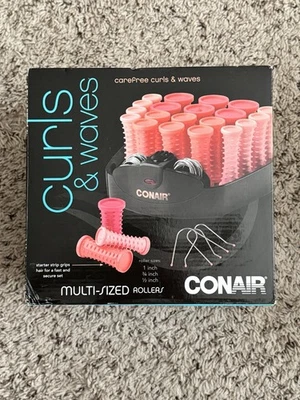 Conair Curls & Waves Compact Multi-Size Hot Rollers 20 W/Clips - Coral - Image 1 of 4