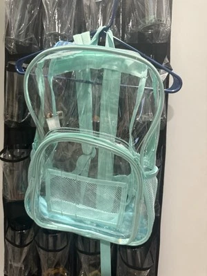 Translúcido Verde azulado NUEVA mochila, transparente, impresionante Foto 1 de 4