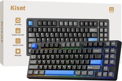 Wireless Mechanical Keyboard 75% Gasket Mount Hot-Swappable RGB Bluetooth 2.4G  - Image 1 of 4