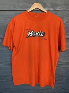 Vintage 90er "I've Got Moxie" Hemd Getränk Herren Gr. XL Orange Erfrischungen - Bild 1 von 9