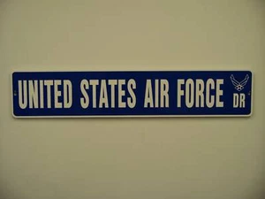 Letrero de calle de la Fuerza Aérea de los Estados Unidos 6"x30" calcomanía militar USAF - Imagen 1 de 1