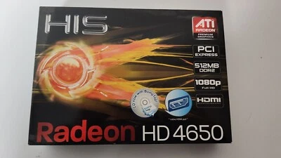 HIS ATI Radeon HD4650 512MB DDR2 Video Graphics Card PCI-E VGA/DVI (New) - Image 1 of 4