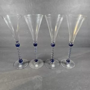 4 Vintage Martini & Rossi, Millennium 2000, Kristall Kunstglas Sektflöten - Bild 1 von 10