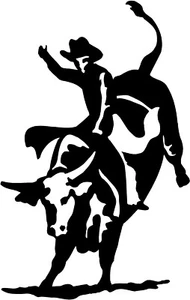 BULL RIDER RODEO riding cowboy decal sticker western car truck window Bulls - Picture 1 of 2
