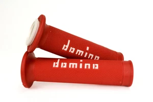 Domino Red & White Motorcycle Road Racing Grips to fit CZ Bikes - Picture 1 of 2