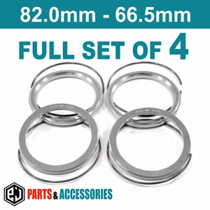 82.0-66.5 Spigot Rings Hub Rings FULL SET aluminium spacers rings for BBS wheels - Picture 1 of 6