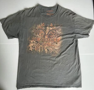 Real Tree T-Shirt Men's Size L Short Sleeve Graphic Logo Crew Neck Brown Leaves - Picture 1 of 9