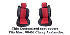 Black/Red Deluxe Mesh Fabric Customized seat covers Fit's 00-06 Chevy Avalanche.