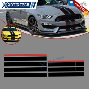 Calcomanías negras rojas con capucha de carreras techo maletero para Ford Mustang - Imagen 1 de 8