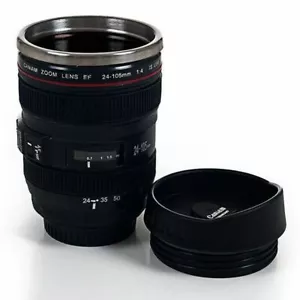 Camera Lens Travel Coffee Mug Stainless Steel Thermos Cup Photographer Friend - Picture 1 of 2