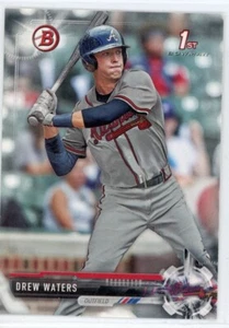 2017 Bowman Draft #BD90 Drew Waters Atlanta Braves - Picture 1 of 2