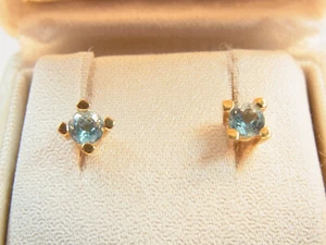 Hermosos pendientes de topacio azul 585 oro amarillo fino montura de corona sign corona - Imagen 1 de 8