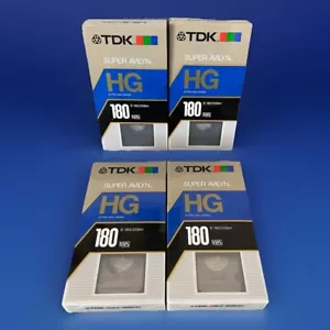 NEW 4x VHS Tape Set TDK Super Avilyn Extra High Grade E-180 258m SEALED - Picture 1 of 7