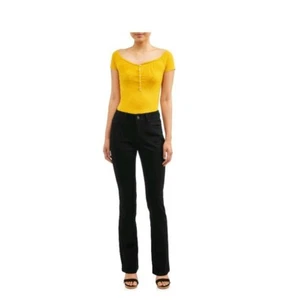 Womens No Boundaries Mid Rise Bootcut Jean Black 15 - Picture 1 of 1