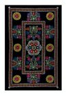 4.6X6.7 Ft Vintage Silk Hand Embroidery Bed Cover, Uzbek Suzani Wall Hanging