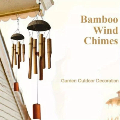 1pc Bamboo Coconut Wind Chime - For Garden, Gentle Melody Outdoor Decor - Image 1 of 4