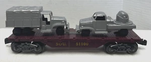 MARX O/O27 SOUTHERN PACIFIC RR ~ RD# SOU 51100 & 2 MILITARY TRUCKS - Picture 1 of 11