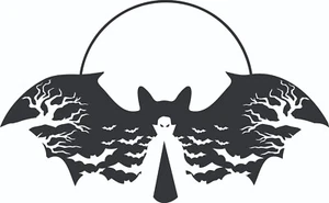 Vampire / Moon / Bats Decal ~ FREE SHIPPING ~ BONUS DECAL INCLUDED / Halloween - Picture 1 of 5