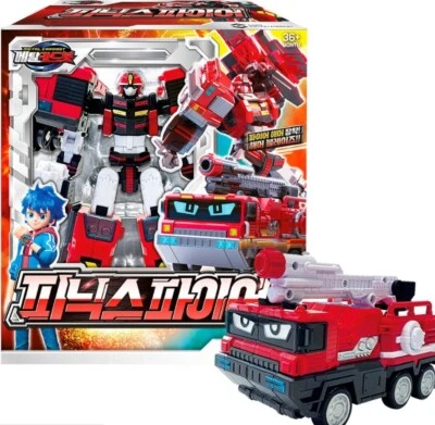 Metal Cardbot PHOENIX FIRE Transforming Robot Car Red Truck Engine Card Kids Toy - Image 1 of 4