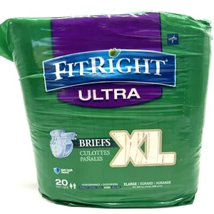 Fit Right Ultra XL 57" to 66" Disposable Adult Incontinence Briefs with Tabs - Picture 1 of 6