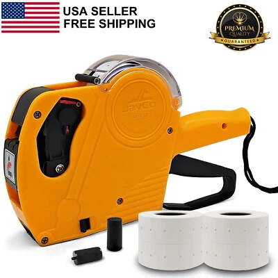 JayCo Pro 1 Line 8 Digits Price Tag Gun Kit - 4,500 White Blank Labels & 2 Ink