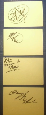 "Fayuca"...reggae-punk-Latin rock band!!!/all 4 members!!!...signed index cards! Cover