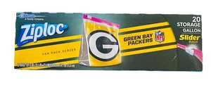 Bolsas Marca Ziploc NFL Fútbol Green Bay Packers Deslizante Galón Bolsas de Almacenamiento Nuevas - Imagen 1 de 7