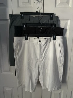 3 pair Men’s Dunning 36 Gray, Black & White Golf Shorts Used-Excellent Condition - Image 1 of 4