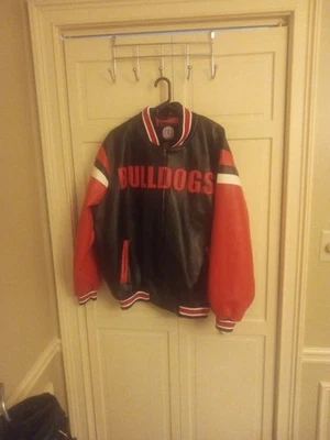 Vintage Georgia Bulldogs Faux Leather Jacket giii XL Full Zip 1995 - Image 1 of 4