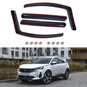 For Peugeot 2008 MK1 5-door SUV 2013-2019 Wind Deflectors 4pc Tinted Clips UK ⩞ - Picture 1 of 7