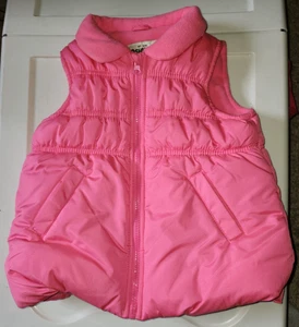 OshKosh Bgosh Puffer Vest Kids Size 4 Solid Pink With Zipper and Pockets - Picture 1 of 4