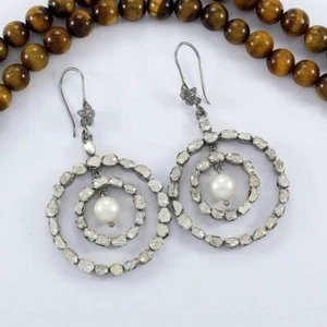 Natural Polki Diamond Earrings 925 Sterling Silver Women Earrings Gift For Her - Picture 1 of 3