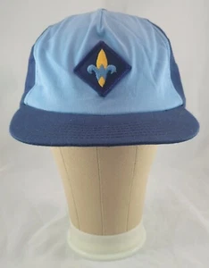 Vintage Snapback Pfadfinder BSA Webelo Patch Kappe Mütze Made in USA blau Jugend Größe M/L - Bild 1 von 7