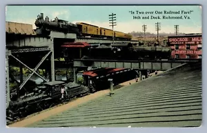 RICHMOND VA IS TWO OVER ONE RAILROAD FARE ANTIQUE POSTCARD - Picture 1 of 2