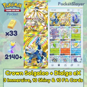 Pokemon TCG (Trading Card Game) Pocket 2 Crown Solgaleo Dialga | 2140+ Pack HG - Bild 1 von 12